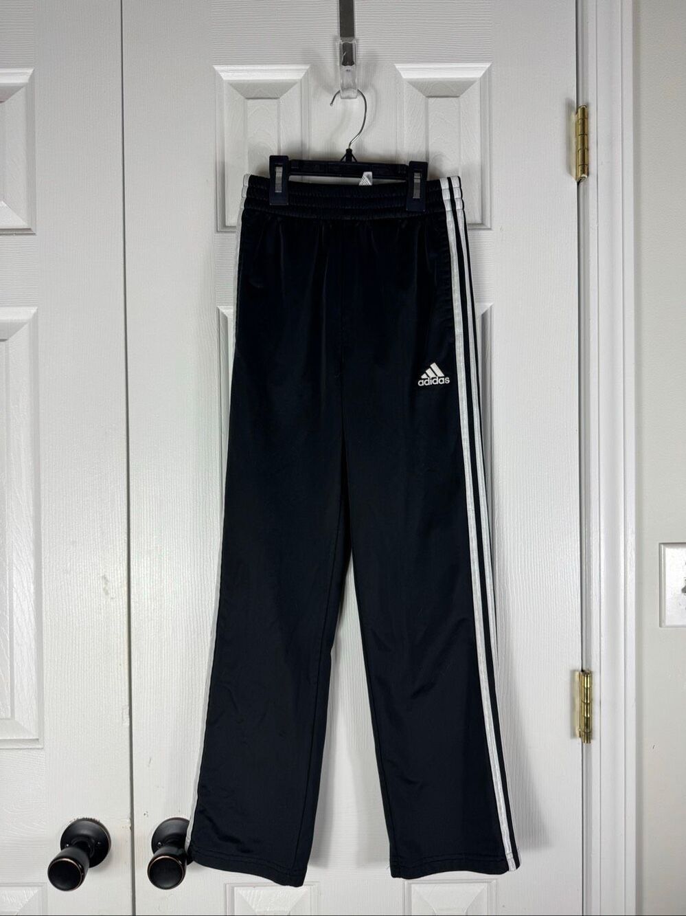 Adidas Boys Track Pants Black White Athletic Pants 10/12